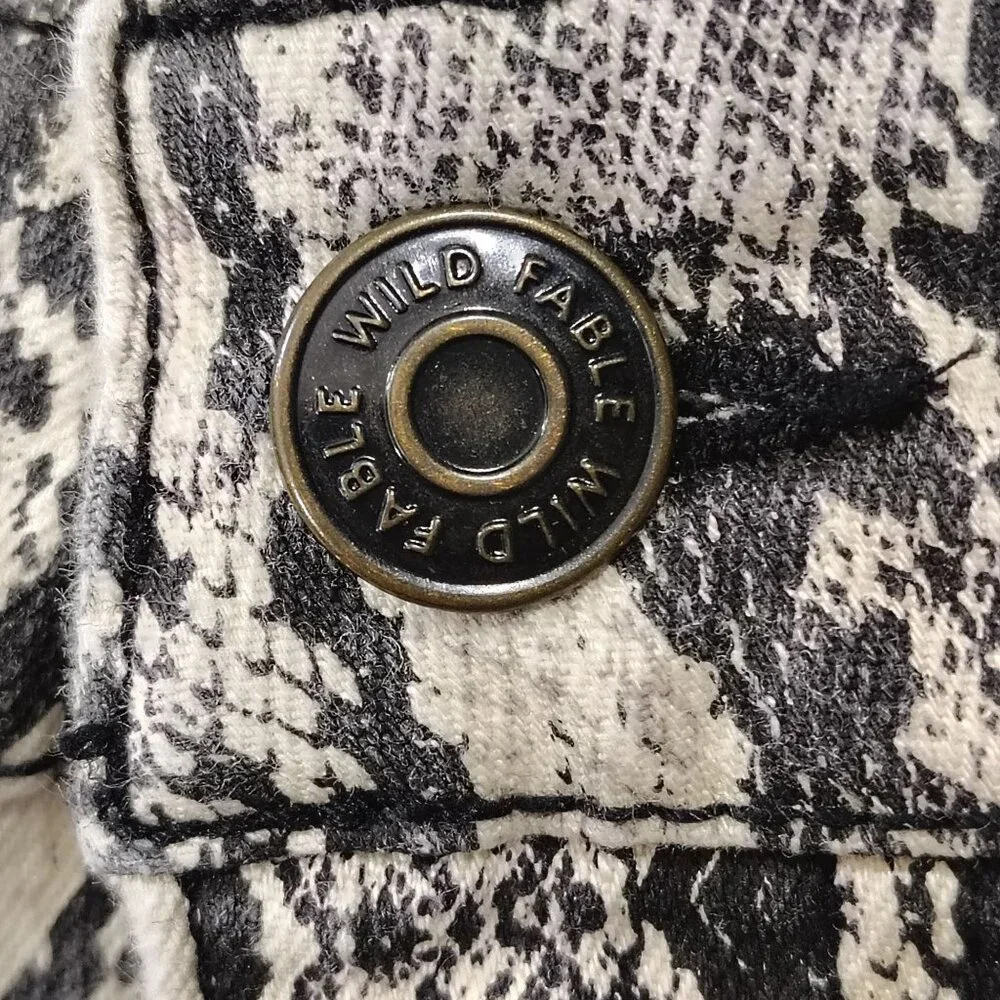 Snakeskin Print Skinny Pants Size 6 Wild Fable Neutral Stretch Denim Pockets - Picture 15 of 16